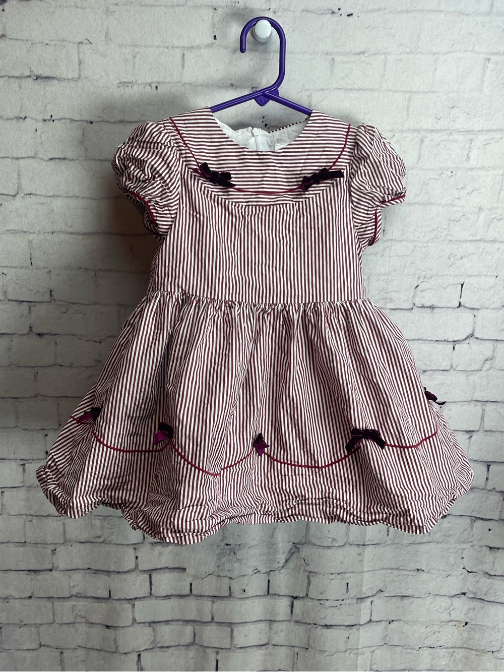 Edgehill collection from Dillards size 5 burgandy striped dress